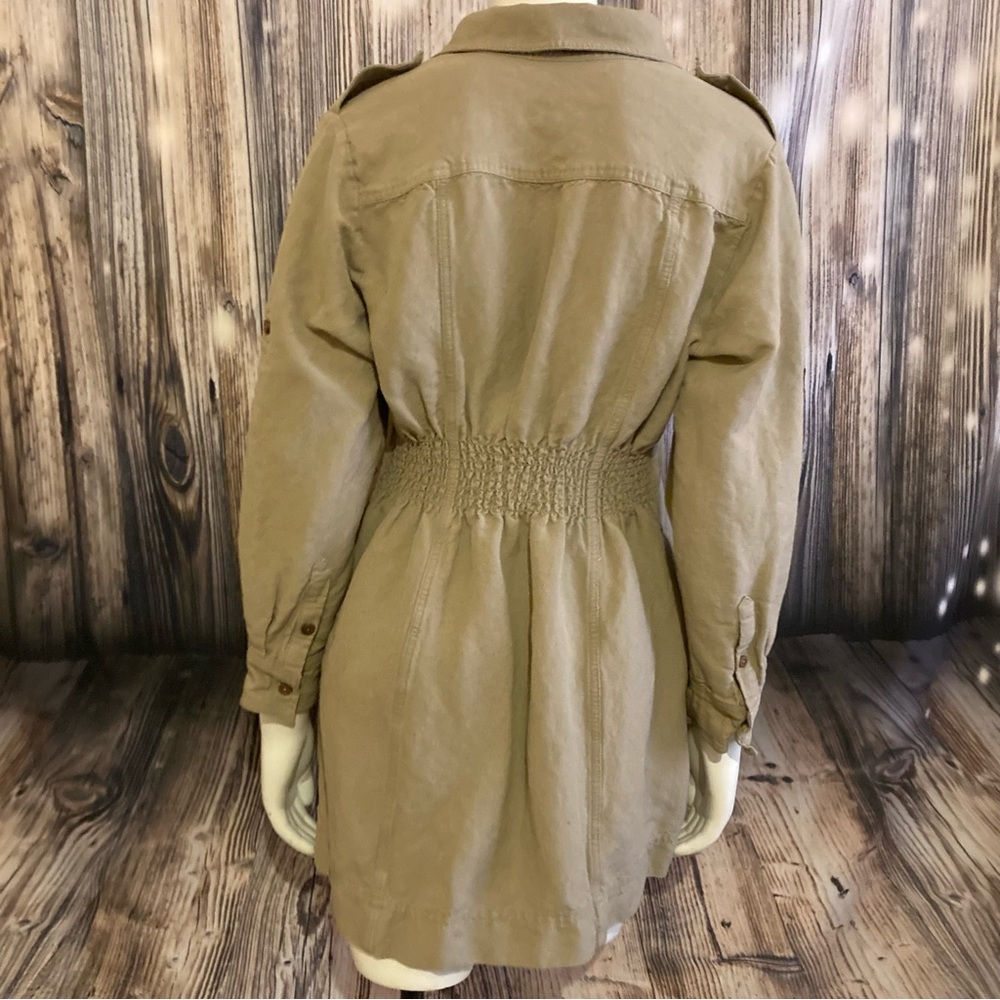 Soft Surroundings Khaki Button Down Mini Dress - Picture 8 of 12